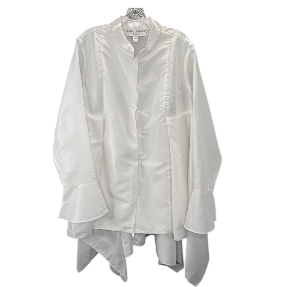 NWT Rubin Singer Studio Taffeta Handkerchief Top White 18